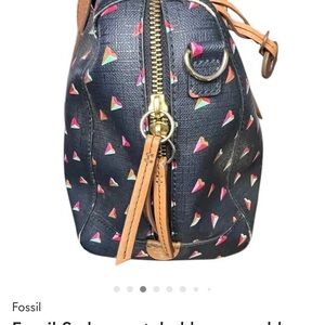 Fossil Women's Dark Blue Crossbody Bag with Colorful Triangles